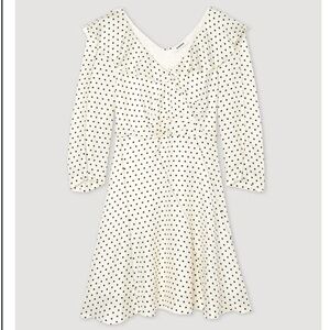 NWT Sandro Pepite Polka Dot Fit and Flare Short Dress in White and Black